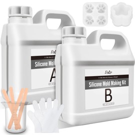 Silicone Molds Making Kit - 0.5 Gallon Translucent 15A Liquid Silicone Rubber for Mold Making - 1:1 Mixing Ratio Fast Curing Molds Making Silicone for Resin Molds, Casting, Candle Mold, DIY Crafts