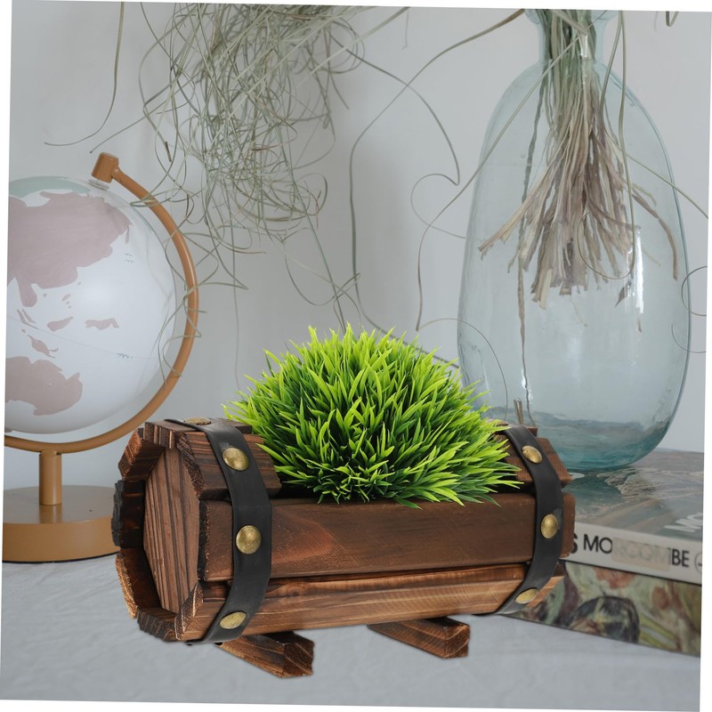 BESPORTBLE Solid Wood Flower Pot Holder Carbonized Preservative for Balcony