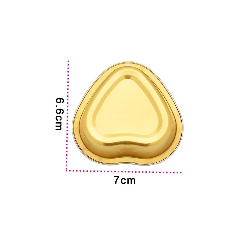 Cuenco de Metal Dorado Forma de Corazón para Depilación, 5