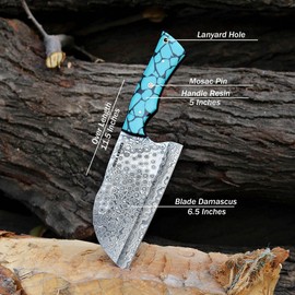 SUSA KNIVES Cleaver Knife, Ultra Sharp Meat Cleaver 7 Inch, High Carbon Stainless Steel Butcher Knife with Wooden Handle, Cleaver for Meat Cutting Vegetable Slicing