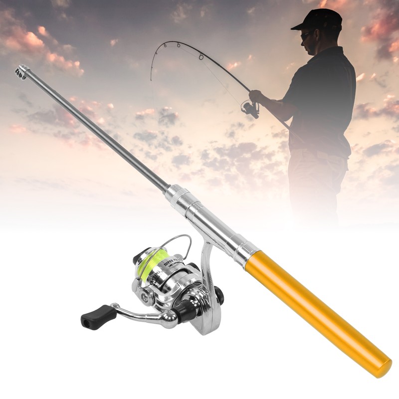 Portable Mini Pen Shape Fishing Rod Pole Pocket Retractable Fishing