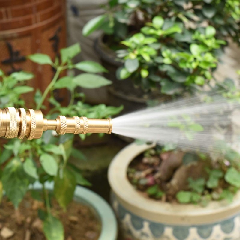 PLG Brass 5-Piece Adjustable Garden Hose Nozzle Set