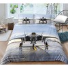 Jingzhang Airplane Duvet Cover Set, Decorative 3 Piece Bedding Set