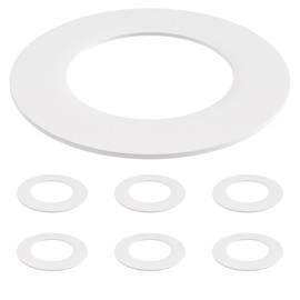 KastLite 4-Pack Custom Size White Goof Rings | Recessed Light Trim Ring for Oversized Ceiling Holes | .080" Thick Acrylic Cover Plate for Can Lighting, Ceiling Fans, Fixtures | Circle, Paintable
