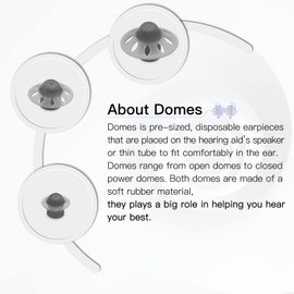 Hearing Aid Domes, 20pcs Hearing Aid Open Domes Suitable for Weople with Moderate Hearing Loss (L)