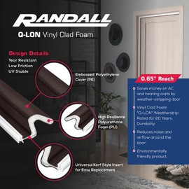 Q-Lon Foam Kerf Weather Stripping for Doors 3 Piece Set -1 PCS 36" x 2 PCS 84" (Brown)