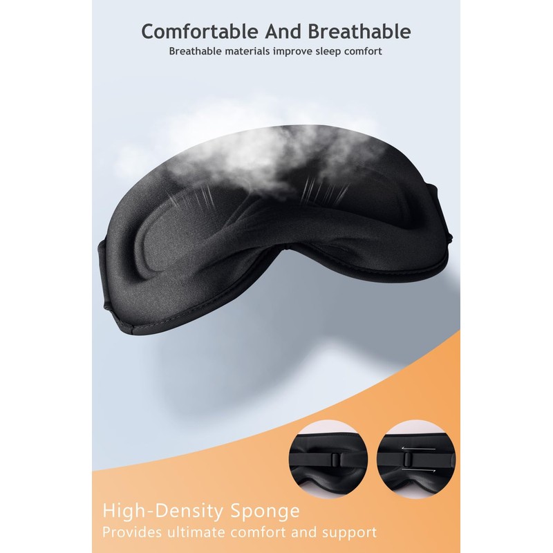 Zero Eye Pressure 3D Sleep Mask – 100% Blackout, Ergonomic