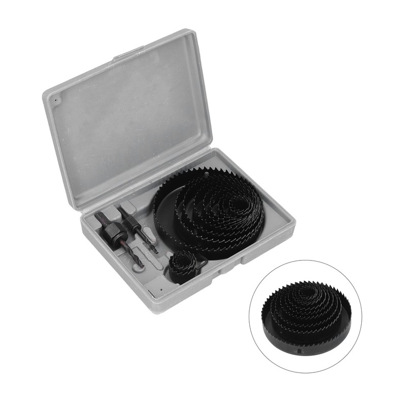 13Pcs Hole Saw 2Pcs Drill Bit Wood Sheet Metal Cutter