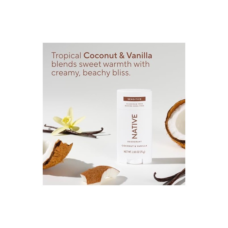 Native Desodorante Sensible Contiene Ingredientes Derivados Naturalmente, Control de Olor