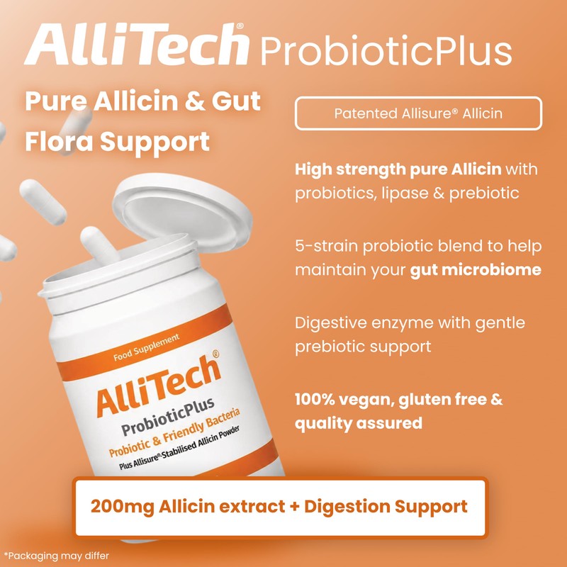 AlliTech ProbioticPlus | 60 Capsules | 200mg Pure Allicin with