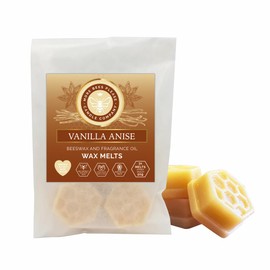 More Bees Please - Vanilla Anise Beeswax Melts, 60g - Eco-Friendly, Local Beeswax, Oils, Toxin-Free, Cream