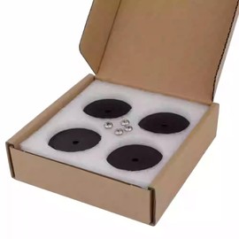 HiFi Speaker Isolation Feet Spikes Shock-absorbing Aluminum Tube Amp Vibration-damping Stand Feet CD Player Floor Protector Mat Subwoofer Vibration Absorber Non-Slip Record Player Base, 40*20mm Black