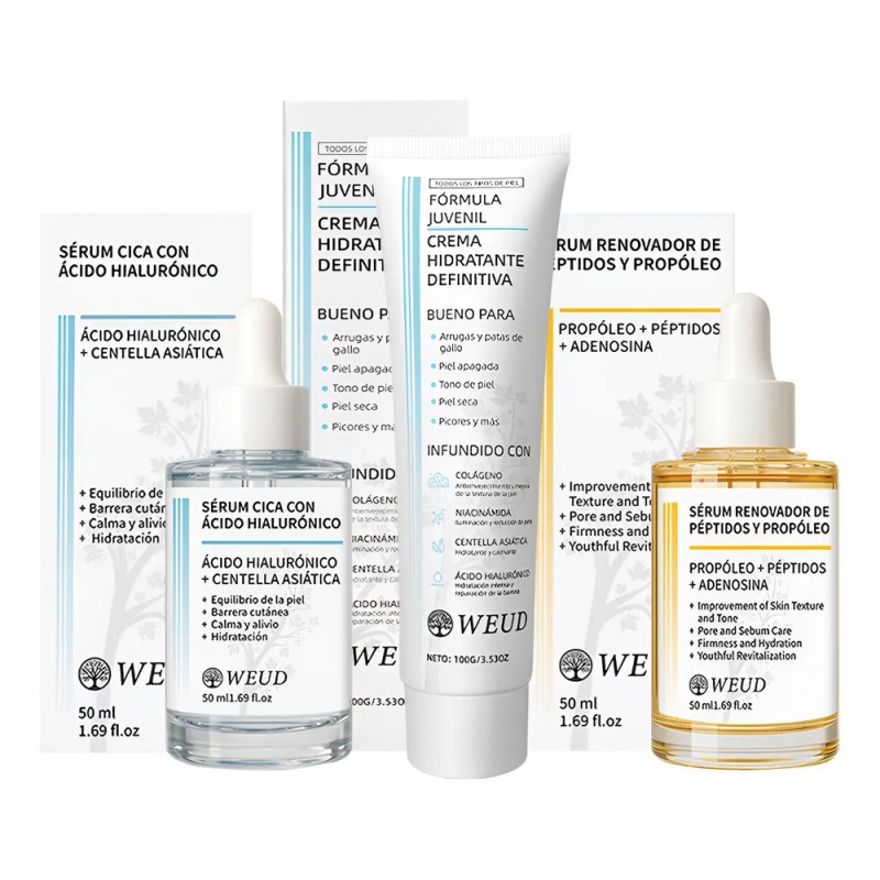 Weud Skincare Reafirm Repara Hidrata Sérum Crema 3pzs