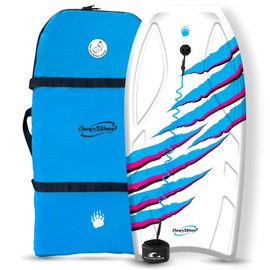 Own the Wave Claw Strike PRO 38 Inch Bodyboard with RPET Carry Bag - White