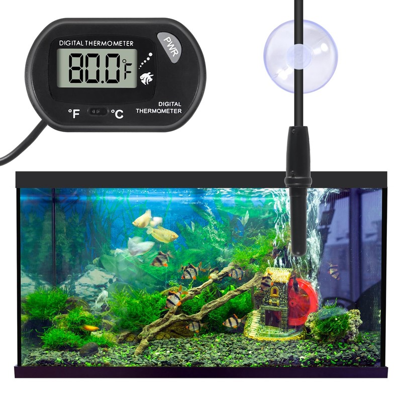 ALAMSCN 2PCS Aquarium Thermometer LCD Display Fish Tank Thermometer with