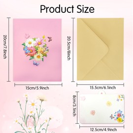 YianHien Birthday Card Pop Up Daisy Elegant Daisy Pop-Up Card with Envelope for Mum Grandma Wife Exquisite 3D Flower Card for Birthday Mother's Day Anniversary Thank You Get Well Soon Teacher's Day