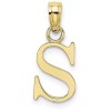 Unbranded 10k Yellow Gold Polished S Block Initial Pendant