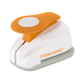 Fiskars Medium Lever Punch, Circle, Plastic, White/Orange