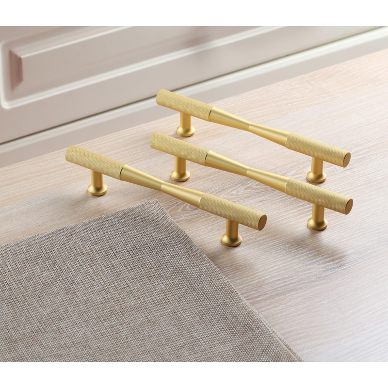CILEYTION 10 Pack Gold Matte Gold Cabinet Handles, 96mm x