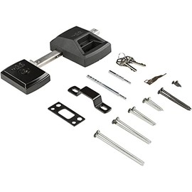 National Hardware N109-080 SmartKey Security Gate Lock, Keys Included, Coated with WeatherGuard Protection, Black