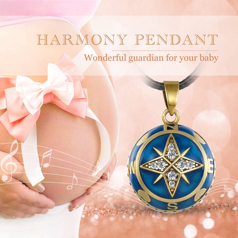 EUDORA Harmony Ball Blaue Erde Bola Klangkugel Kette Schwangerschaft Schutzengel