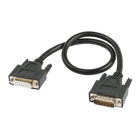 RIIEYOCA DB15 Male to Female Serial Cable, Male to Female 15 Pin Gold Plated Connecter Straight Through Cord, for Data Communication 0.5M（Black）