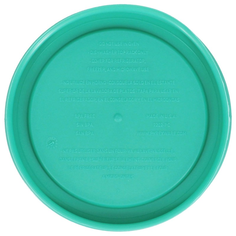 Pyrex 7202-PC 1-Cup Green Food Storage Replacement Lid (2-Pack) -
