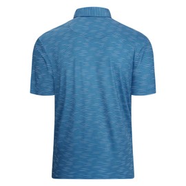 Alex Vando Mens Striped Golf Shirt Moisture Wicking Quick-Dry Sports Polo Shirts,Blue,L