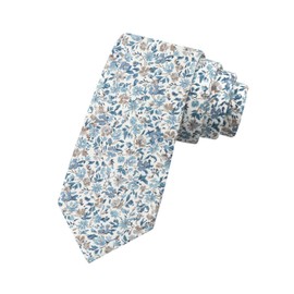 Generic Floral Ties for Men 2.56''Men's Skinny Tie Mens Cotton Necktie for Groom Groomsmen Shirt Tuxedo Wedding Party Dances Business (Floral 01)