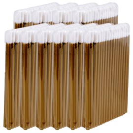 P-Beauty Cosmetic Accessories Microfibre Lip Brush Suitable for Eyelash Extension, Disposable Lip Brush, Cosmetic Lip Brush, Lint-Free Brush, Lipbrush, Gold, 50 - 500 Pieces (500)