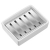 BUYGOO Soap Dish Tray, Ceramic Soap Dish, Stainless Steel Soap