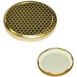 Opiros Promo Honeycomb Caps for Jars Honey Canned Food Golden Lids with Beehive Design for Jars (Diameter 53mm, Pack of 20)