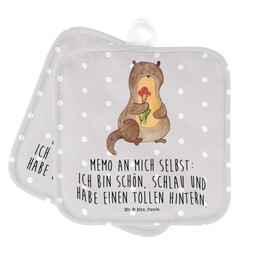 Mr. & Mrs. Panda Pot Trivet Otter Bouquet – Gift, Otter Sea Otter Lake Otter, Oven Gloves, Pot Holder Set of 2, Pot Holder with Saying