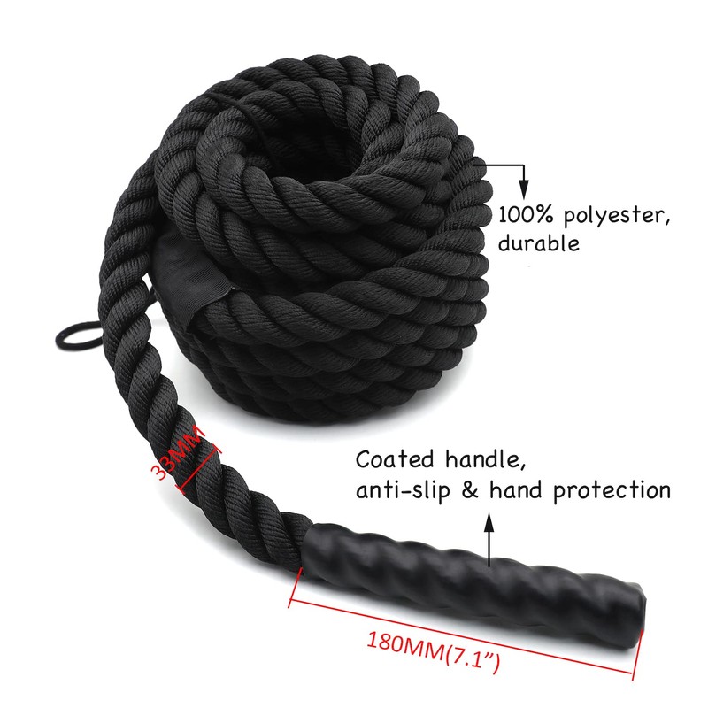HTTMT- 1.5"/30ft Sports Exercise Training Battle Rope Strength Cardio Workout
