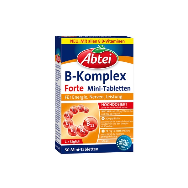 Abtei Vitamin B Complex Forte, 50 Mini Tablets