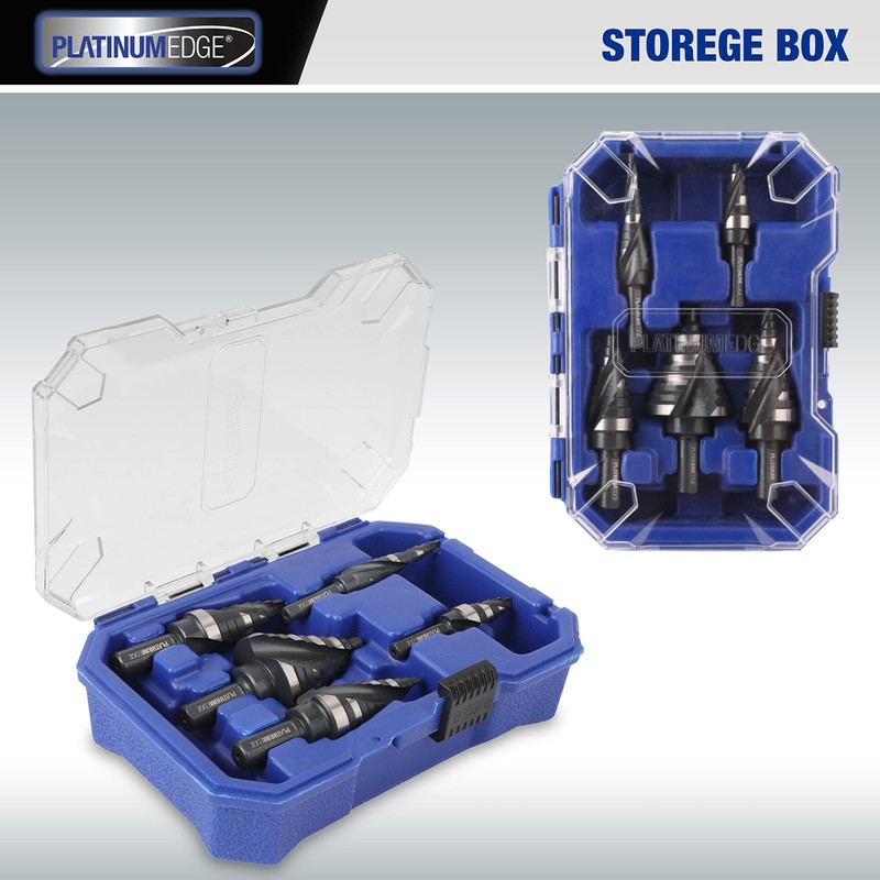 PLATINUMEDGE Step Drill Bits Set, 5 Pcs High Speed Steel