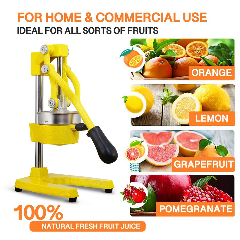Gowintech Commercial Heavy Duty Cast Iron Hand Press Manual Orange
