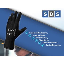 SBS Nylon Gloves Size 7 to 11 Pack of 12 Pairs Work Gloves Protective Gloves
