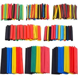 WedDecor Heat Shrink Tubing Kit with EVA Material - 328 Pieces, Sleeving Wire Repair Kit, Wire Shrink Wrap Tubing Ideal for Wire Connectors and Repairs (Yellow, Blue, Black, Green, Red) with 8 Sizes