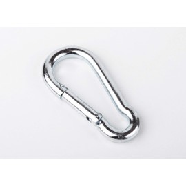 (Pack of 4 pcs) Snap Galvanised Steel Carabiner Hook 7 x 70 mm DIN 5299 Spring-Loaded Closure karabiner Clip (4)