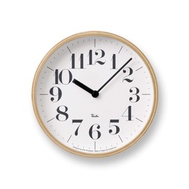 レムノス 掛け時計 アナログ 天然色木地 リキ RIKI S WR-0401 S Lemnos ナチュラル 直径203×厚さ48mm