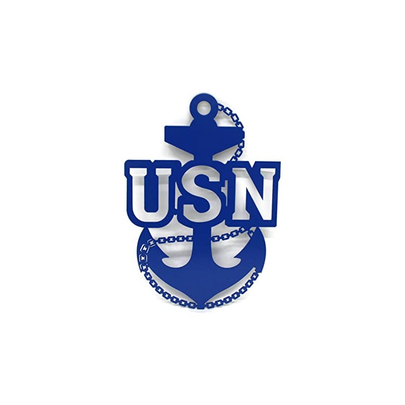 Metal US NAVY Chief Fouled Anchor 12 Inches Tall (Blue)