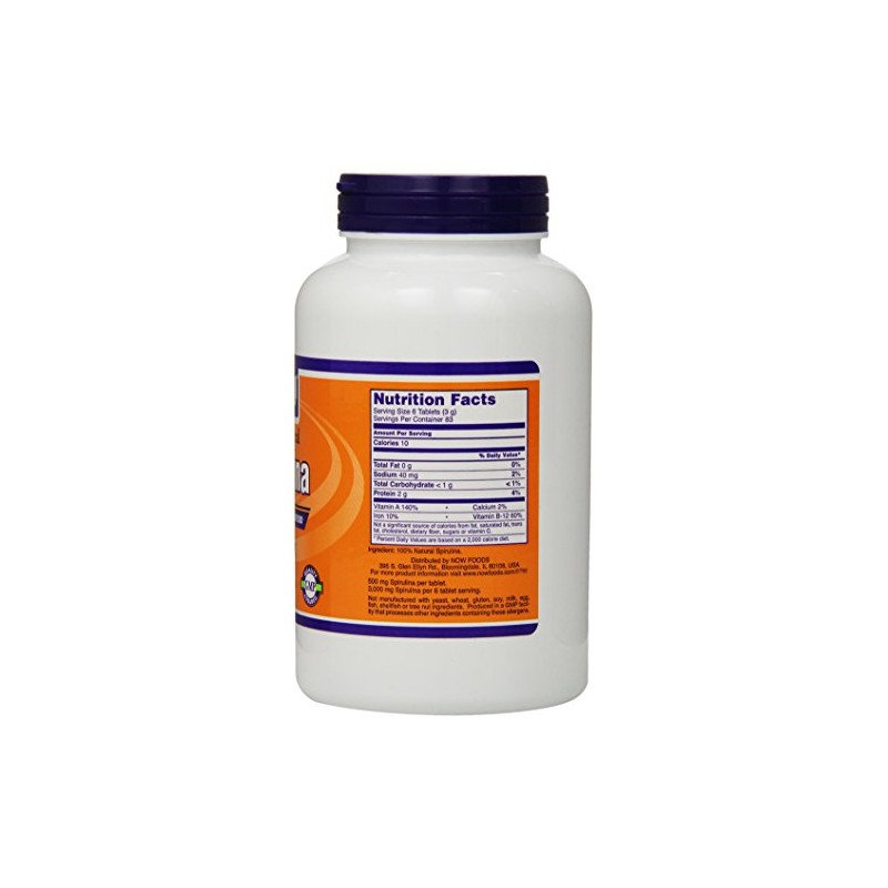 Now Spirulina 500 mg,500 Tablets