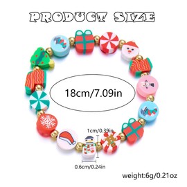 TOFBS Women's Christmas Elegant Christmas Bracelet Made of Polymer with Festive Colourful Beads Ideal for Special Occasions and Christmas Parties, Fimo, Fimo