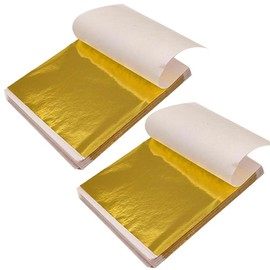 200pcs Gold Foil Gold Foil Sheets,BetterJonny 8x8.5cm Imitation Gold Foil DIY Jewelry Crafts Decorative Arts Gold Foil Paper Nail Painting Gold Plating Technique for Crafts Painting Decoration (Light