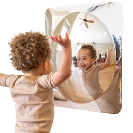 SPARK & WOW Sensory Wall Toddler Mirror - Large - 1 Bubble - for Ages 6m+ - Easy-to-Clean Acrylic - Stimulate Cognitive Development