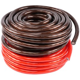 Audiopipe 50Ft 0 Gauge Black and 50Ft 0 Gauge Red Primary Wire (PWK-0-50RB), 0 AWG, Automotive Wire, Copper-Clad Aluminum (CCA), Soft-Touch, for Car Audio, Indoor Lighting, Amplifiers, RV Trailers