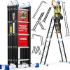 Bryner Folding Step Ladder,19.6ft ,7in1 Multi-Purpose Folding Extension Ladders -