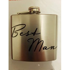 Amore Stainless Steel Silver 5oz Hip Flask - Best Man WG319