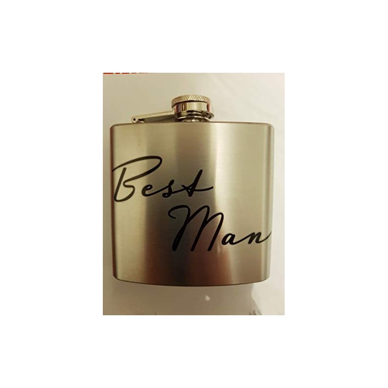 Amore Stainless Steel Silver 5oz Hip Flask - Best Man